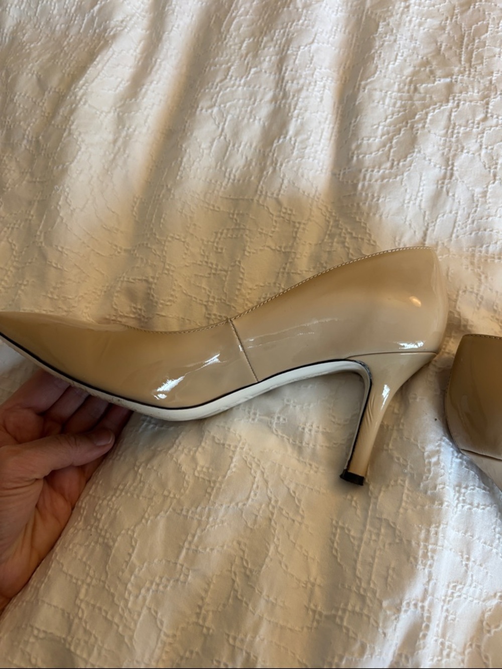 Ron White Cindy Patent Nude Heels Size 38.5/ 8 US Made in Italy. - Picture 10 of 15
